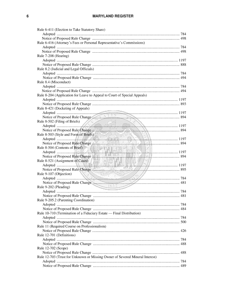 Fillable Online MARYLAND REGISTER Fax Email Print pdfFiller