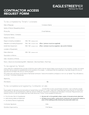 Contractor Access Request Form