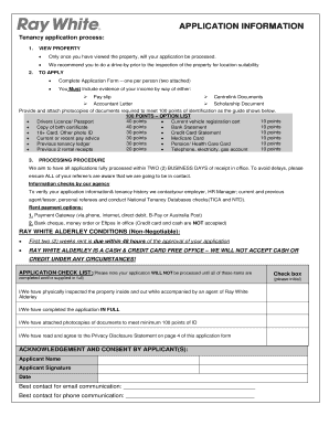 Australian Tenancy Application Form