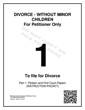 Arizona Divorce Petition Without Minor Children