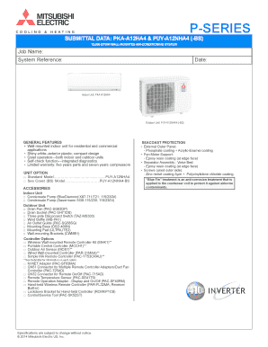 Mitsubishi Electric Air Conditioning System Submittal Form