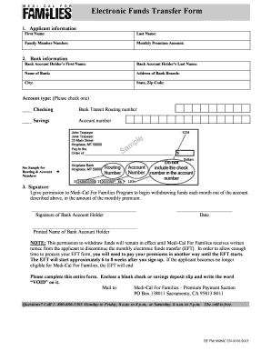 Electronic Funds Transfer Form