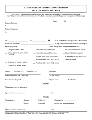Illinois Workers' Compensation Motion Notice