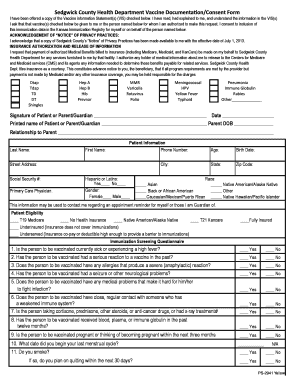 Sedgwick County Vaccine Consent Form