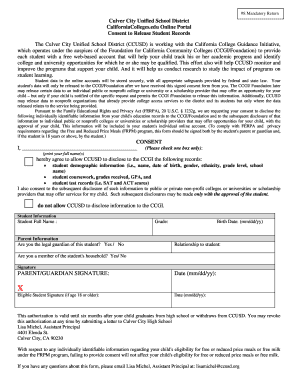 Consent to Release Student Records