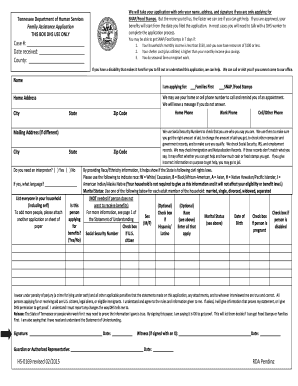 Tennessee SNAP/Food Stamps Application