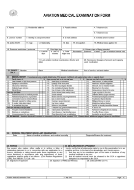 Aviation Medical Examination Form