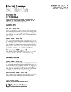 IRS Bulletin 2014-4