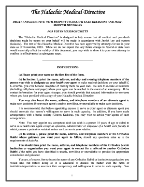Halachic Medical Directive
