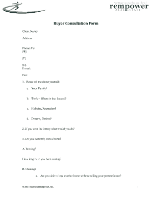 Buyer Consultation Form