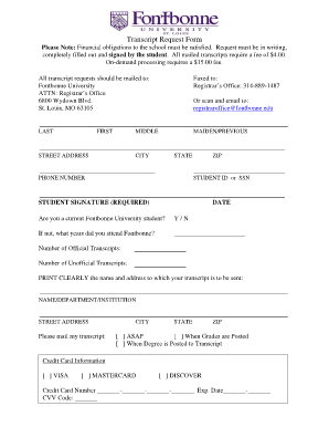 Transcript Request Form