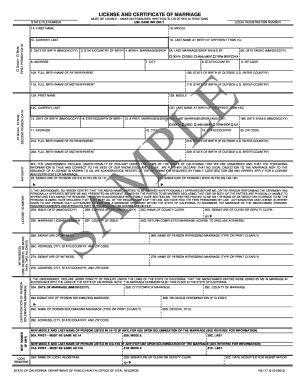 California Marriage License and Certificate