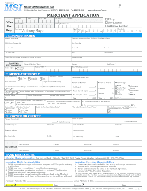 Merchant Services Application
