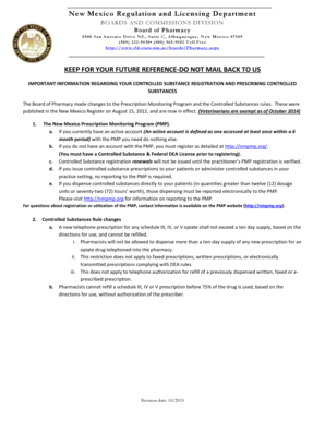 New Mexico Controlled Substance Registration Application