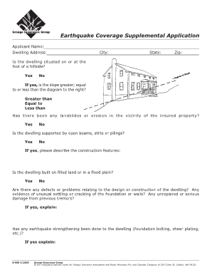 Grange Insurance Earthquake Coverage Application