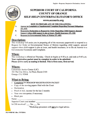 California Family Law Response Forms