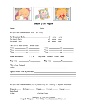 Infant Daily Report Form