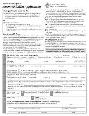 Massachusetts Absentee Ballot Application