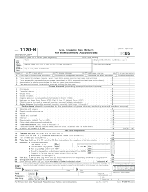 Form 1120-H US Income Tax Return for Homeowners Associations