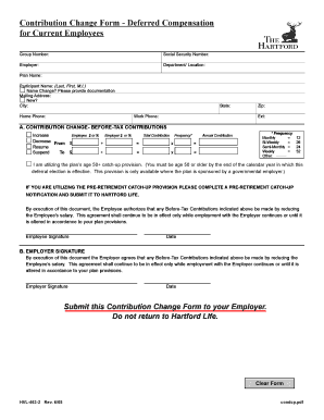 Deferred Compensation Contribution Change Form