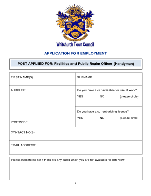 Employment Application Form
