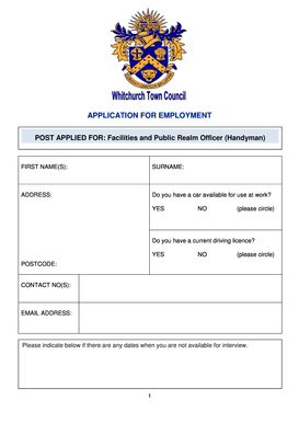 Application for Employment