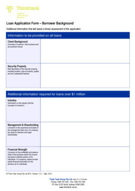 Loan Application Form – Borrower Background