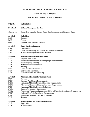 California Hazardous Material Release Reporting Form