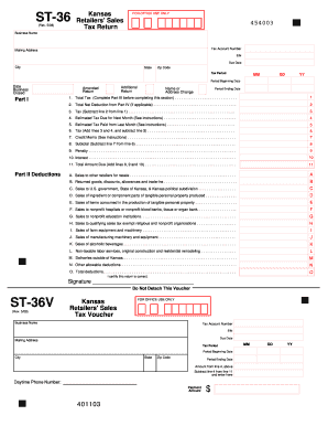 Kansas Retailers' Sales Tax Return Form ST-36