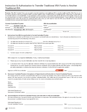 Traditional IRA Transfer Form
