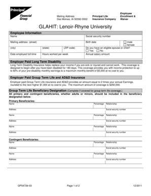 Principal Life Enrollment Waiver