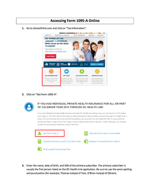 Form 1095-A Access Instructions