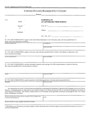 Subpoena in an Adversary Proceeding