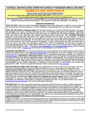 National Archives Passenger Arrival Records Order Form