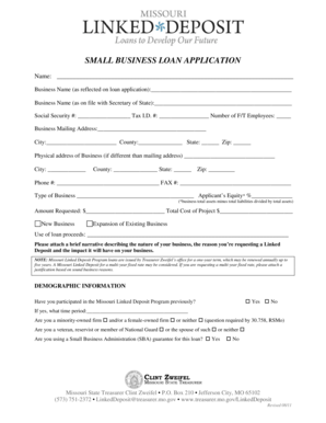 Missouri Small Business Loan Application