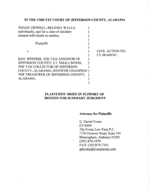 IN THE CIRCUIT COURT OF JEFFERSON COUNTY, ALABAMA THADD TIDWELL - alnb uscourts