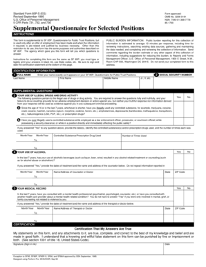 Supplemental Questionnaire for Public Trust Positions