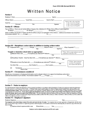Virginia Employee Written Notice Form