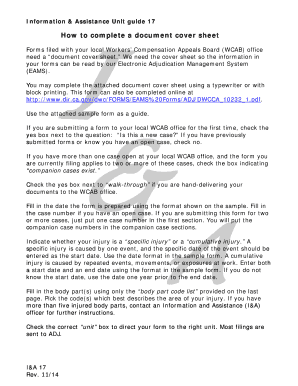 California Workers' Compensation Document Cover Sheet