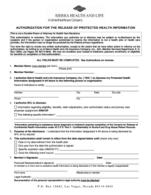Authorization for Release of Protected Health Information