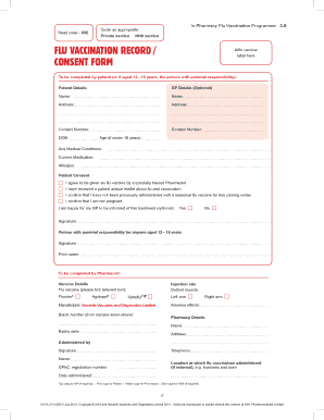 UK Flu Vaccination Consent Form