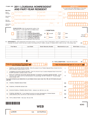 Louisiana Nonresident and Part-Year Resident Tax Form IT-540B