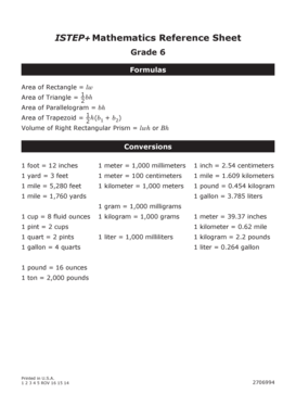 Gre math formula sheet - istep mathematics reference sheet