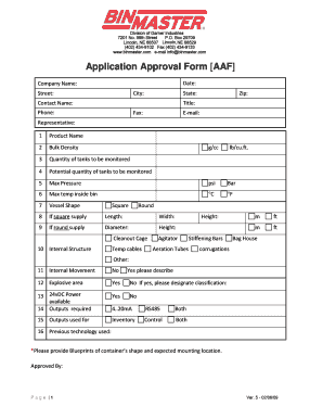 Application Approval Form