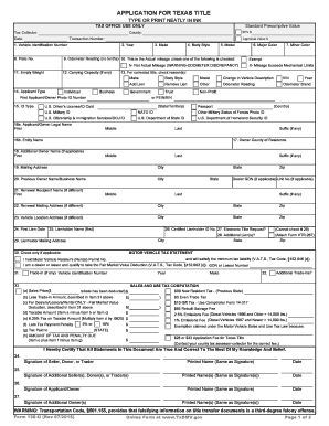 Texas Vehicle Title Application