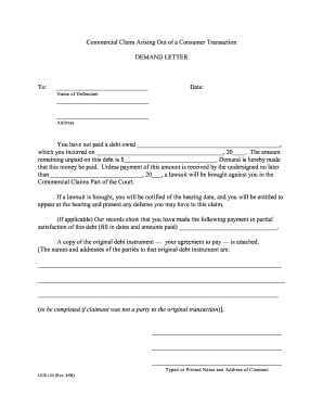Commercial Claim Demand Letter