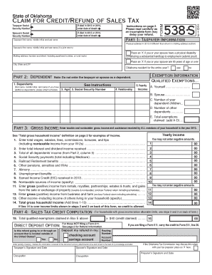 Oklahoma Sales Tax Credit/Refund Claim