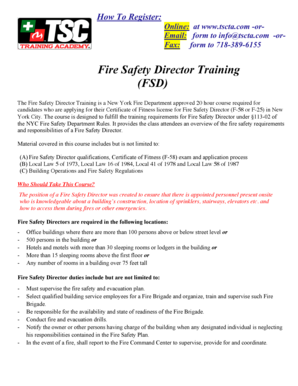 Fire Safety Director Training Course