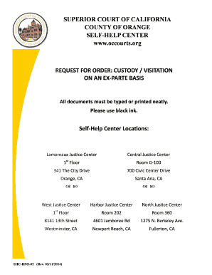 Request for Order Custody Visitation California