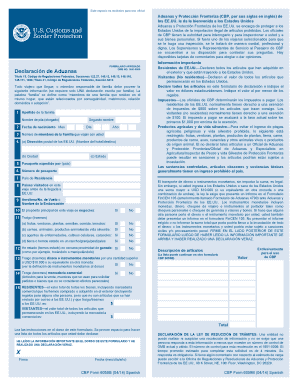 Formulario de Declaración de Aduanas